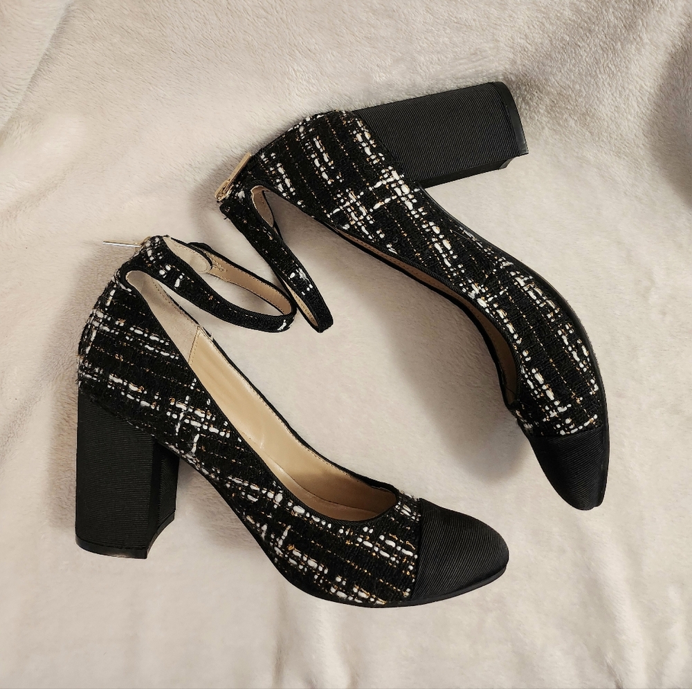 Unisa Plaid Chunky Heels Size 8